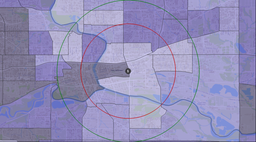 Des Moines, Iowa - Percentage of the Population Visiting a Dentist in the Last 12 Months